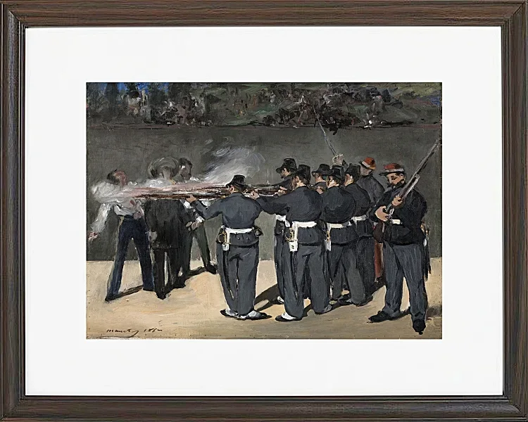 Edouard Manet - Die Hinrichtung Kaiser Maximilians 1867 | Giclée Kunstdruck gerahmt