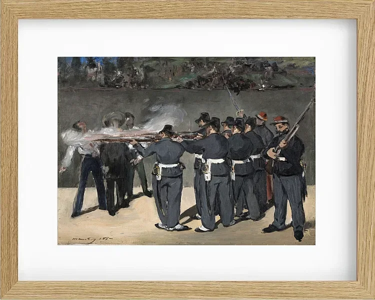 Edouard Manet - Die Hinrichtung Kaiser Maximilians 1867 | Giclée Kunstdruck gerahmt
