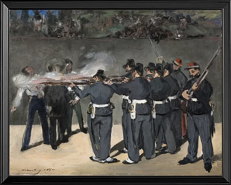 Edouard Manet - Die Hinrichtung Kaiser Maximilians 1867 | Giclée Kunstdruck gerahmt