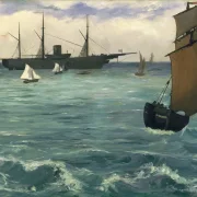 Edouard Manet - Die Kearsarge bei Boulogne 1864 | Giclée Kunstdruck gerahmt