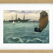 Edouard Manet - Die Kearsarge bei Boulogne 1864 | Giclée Kunstdruck gerahmt