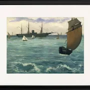 Edouard Manet - Die Kearsarge bei Boulogne 1864 | Giclée Kunstdruck gerahmt