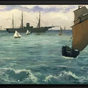 Edouard Manet - Die Kearsarge bei Boulogne 1864 | Giclée Kunstdruck gerahmt