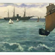 Edouard Manet - Die Kearsarge bei Boulogne 1864 | Giclée Kunstdruck gerahmt