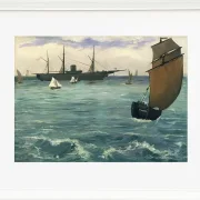 Edouard Manet - Die Kearsarge bei Boulogne 1864 | Giclée Kunstdruck gerahmt