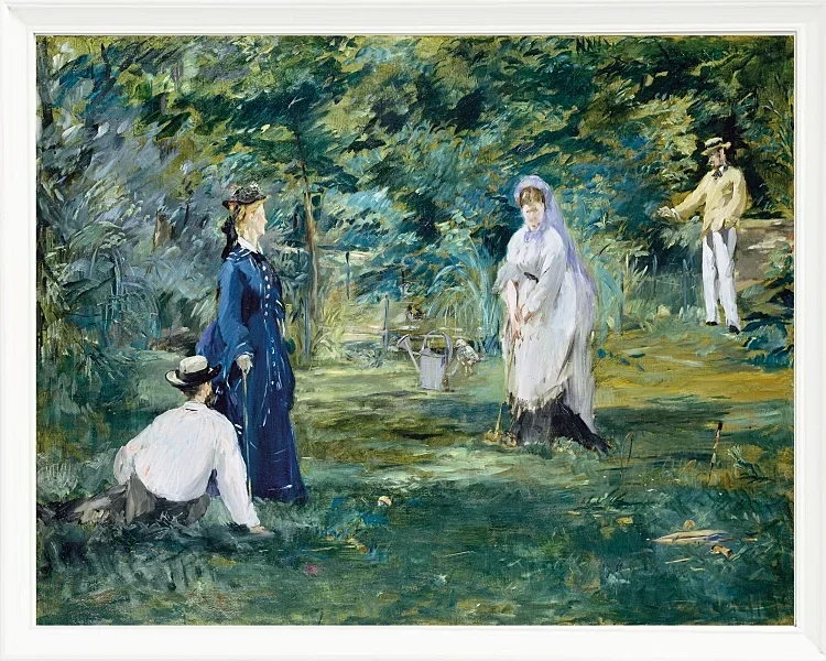 Edouard Manet - Eine Partie Krocket 1873 | Giclée Kunstdruck gerahmt