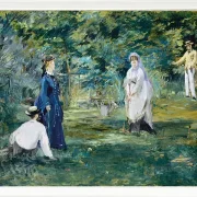 Edouard Manet - Eine Partie Krocket 1873 | Giclée Kunstdruck gerahmt