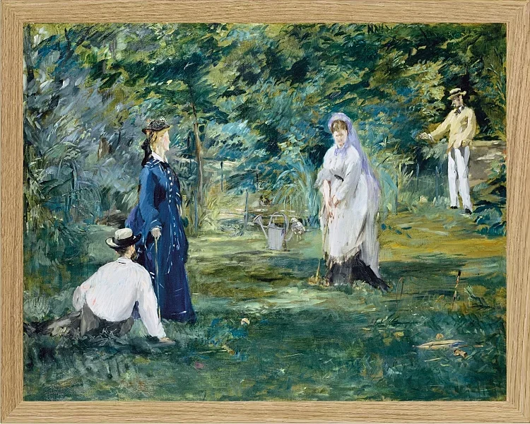 Edouard Manet - Eine Partie Krocket 1873 | Giclée Kunstdruck gerahmt