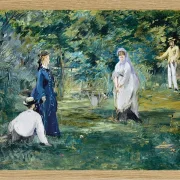 Edouard Manet - Eine Partie Krocket 1873 | Giclée Kunstdruck gerahmt