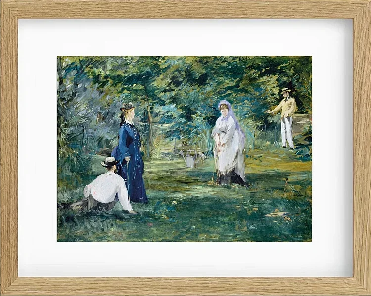 Edouard Manet - Eine Partie Krocket 1873 | Giclée Kunstdruck gerahmt