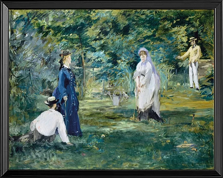 Edouard Manet - Eine Partie Krocket 1873 | Giclée Kunstdruck gerahmt