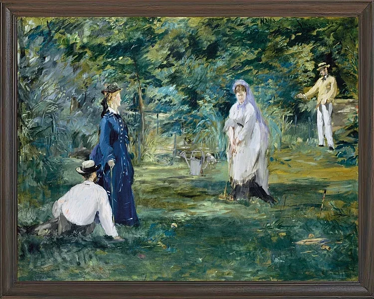Edouard Manet - Eine Partie Krocket 1873 | Giclée Kunstdruck gerahmt