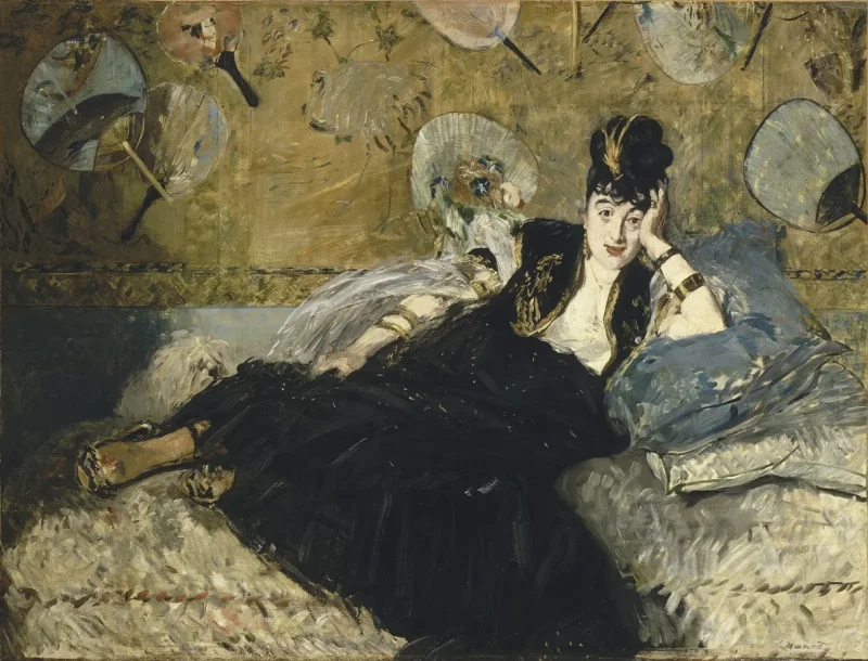 Edouard Manet - Frau mit Fächern 1873 | Giclée Kunstdruck gerahmt
