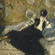 Edouard Manet - Frau mit Fächern 1873 | Giclée Kunstdruck gerahmt