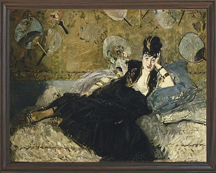 Edouard Manet - Frau mit Fächern 1873 | Giclée Kunstdruck gerahmt