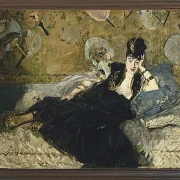Edouard Manet - Frau mit Fächern 1873 | Giclée Kunstdruck gerahmt