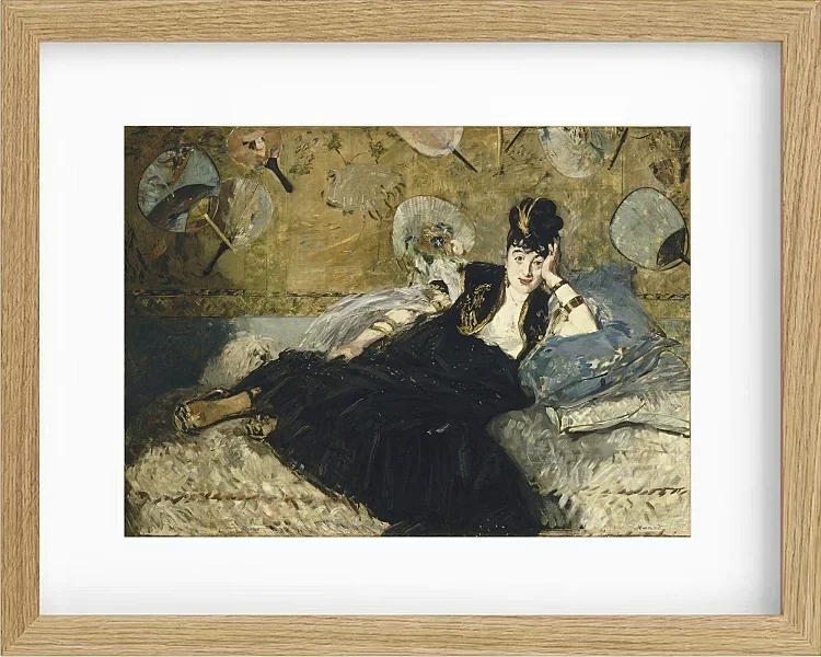 Edouard Manet - Frau mit Fächern 1873 | Giclée Kunstdruck gerahmt