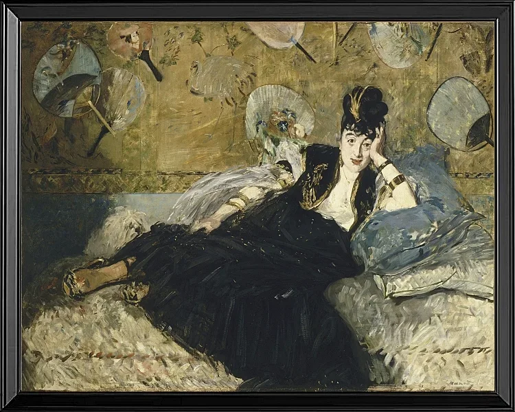 Edouard Manet - Frau mit Fächern 1873 | Giclée Kunstdruck gerahmt