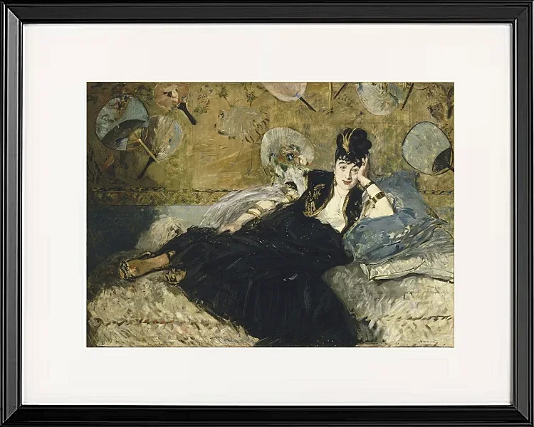 Edouard Manet - Frau mit Fächern 1873 | Giclée Kunstdruck gerahmt