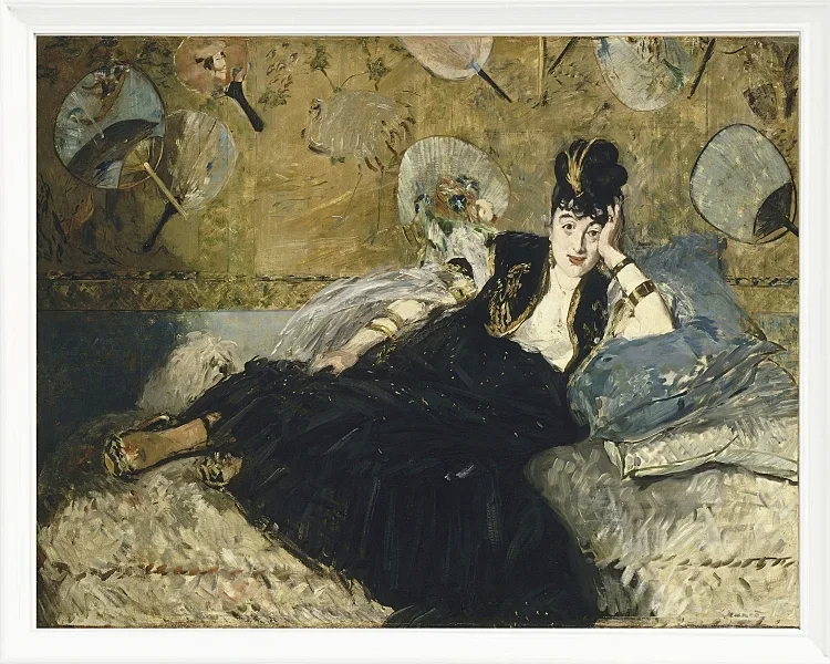 Edouard Manet - Frau mit Fächern 1873 | Giclée Kunstdruck gerahmt