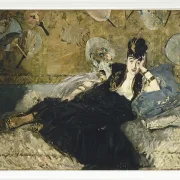 Edouard Manet - Frau mit Fächern 1873 | Giclée Kunstdruck gerahmt