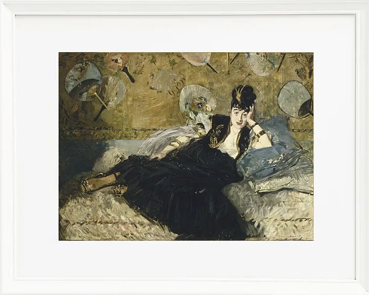 Edouard Manet - Frau mit Fächern 1873 | Giclée Kunstdruck gerahmt