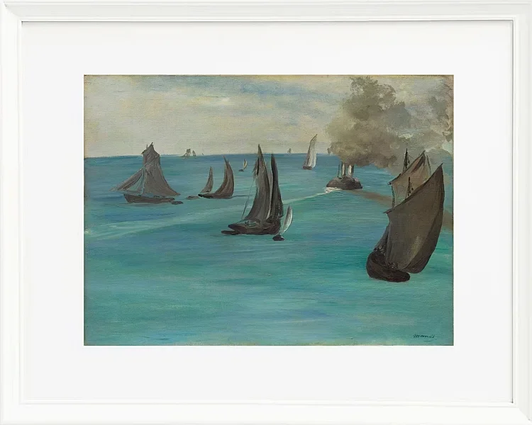 Edouard Manet - Meerblick, ruhiges Wetter 1864 | Giclée Kunstdruck gerahmt