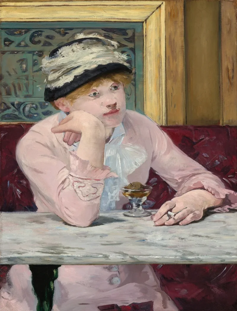 Edouard Manet - Pflaumenschnaps 1877 | Giclée Kunstdruck gerahmt