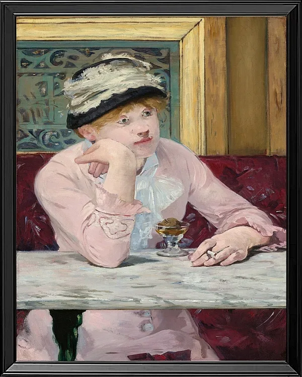 Edouard Manet - Pflaumenschnaps 1877 | Giclée Kunstdruck gerahmt