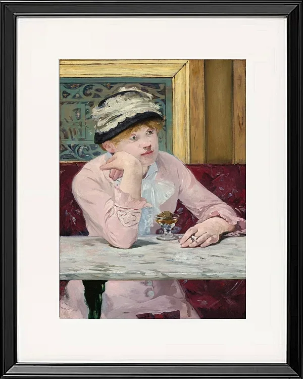 Edouard Manet - Pflaumenschnaps 1877 | Giclée Kunstdruck gerahmt