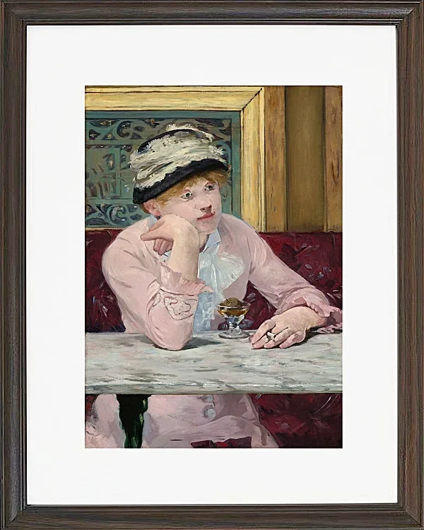 Edouard Manet - Pflaumenschnaps 1877 | Giclée Kunstdruck gerahmt