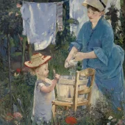 Edouard Manet - Wäscherei 1875 | Giclée Kunstdruck gerahmt