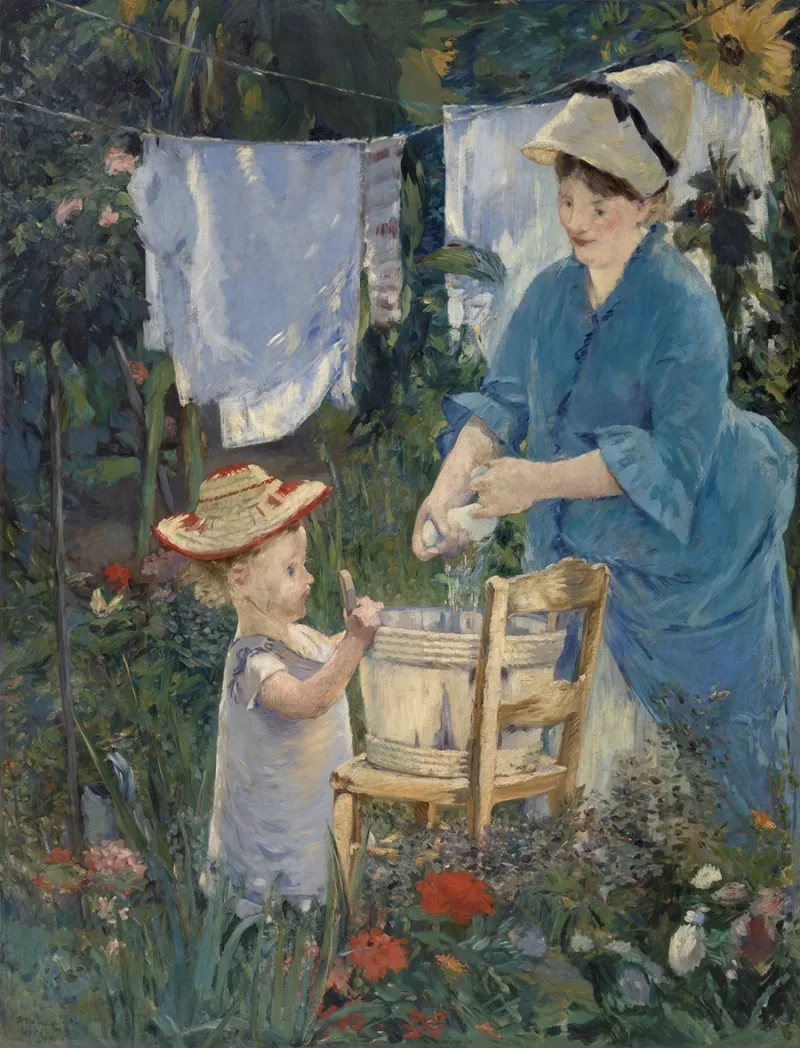 Edouard Manet - Wäscherei 1875 | Giclée Kunstdruck gerahmt