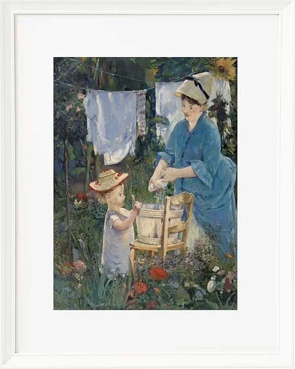 Edouard Manet - Wäscherei 1875 | Giclée Kunstdruck gerahmt