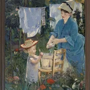 Edouard Manet - Wäscherei 1875 | Giclée Kunstdruck gerahmt