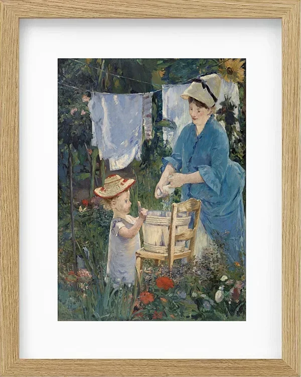 Edouard Manet - Wäscherei 1875 | Giclée Kunstdruck gerahmt