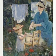 Edouard Manet - Wäscherei 1875 | Giclée Kunstdruck gerahmt
