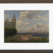 Ein Blick auf die schwedische Küste von den Stadtmauern von Kronborg gesehen - 1829