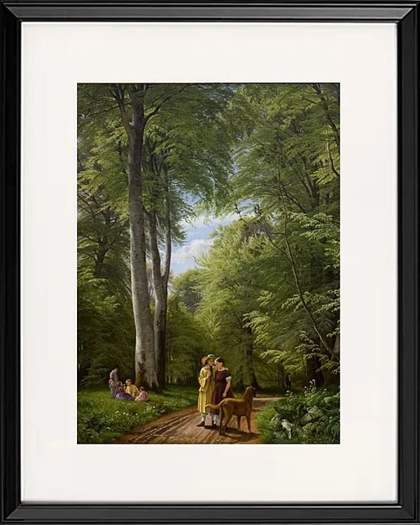 Ein Buchenwald im Mai in der Nähe von Iselingen Manor, Seeland – 1856