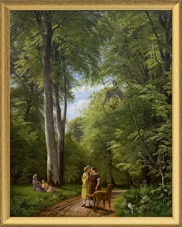 Ein Buchenwald im Mai in der Nähe von Iselingen Manor, Seeland – 1856