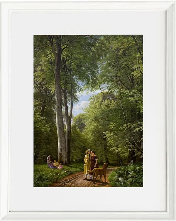 Ein Buchenwald im Mai in der Nähe von Iselingen Manor, Seeland – 1856