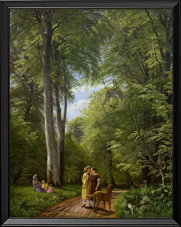 Ein Buchenwald im Mai in der Nähe von Iselingen Manor, Seeland – 1856