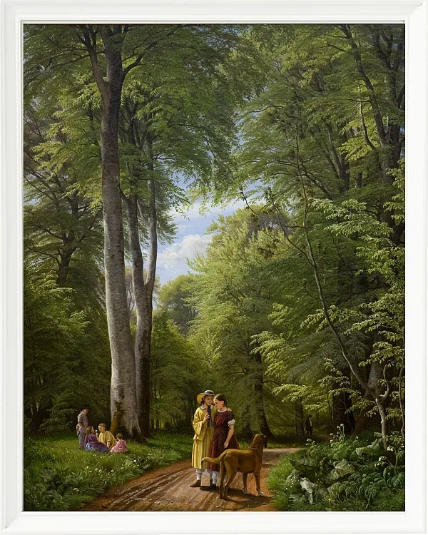 Ein Buchenwald im Mai in der Nähe von Iselingen Manor, Seeland – 1856