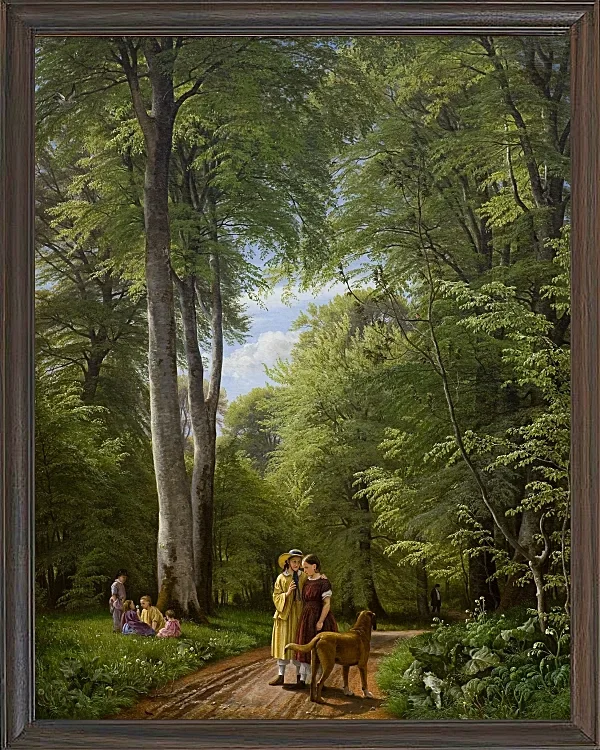 Ein Buchenwald im Mai in der Nähe von Iselingen Manor, Seeland – 1856