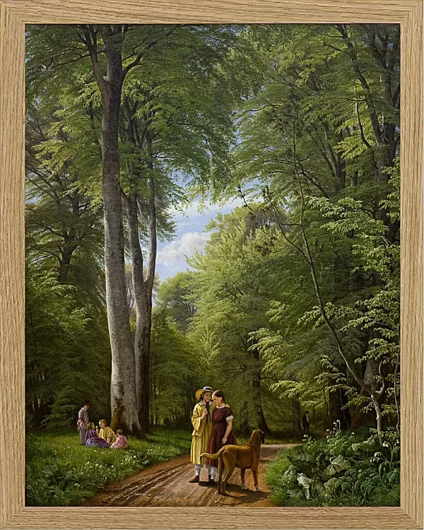 Ein Buchenwald im Mai in der Nähe von Iselingen Manor, Seeland – 1856