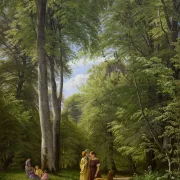 Peter Christian Thamsen Skovgaard – Ein Buchenwald im Mai in der Nähe von Iselingen Manor, Seeland 1856 | Giclée Kunstdruck gerahmt