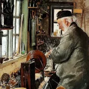 Ein Dreher an seiner Drehbank - 1890