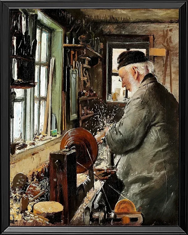 Ein Dreher an seiner Drehbank - 1890