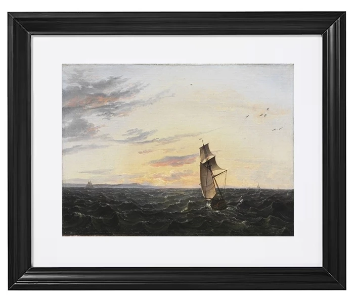 Seeblick auf die Küste der Insel Rügen im Abendlicht - 1818