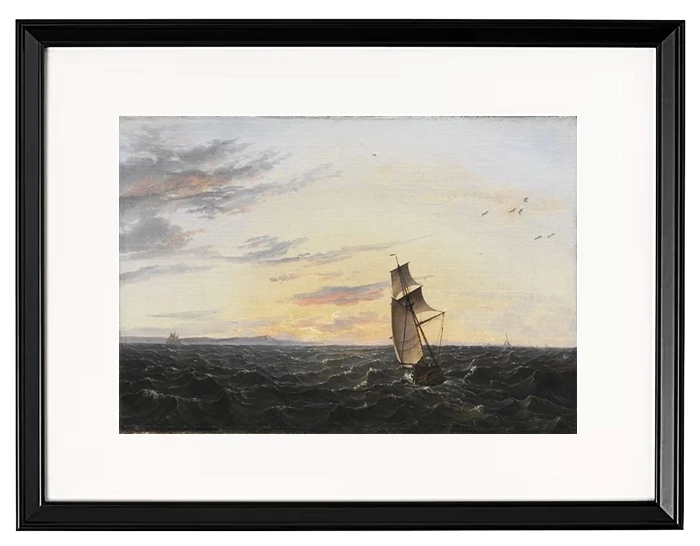 Seeblick auf die Küste der Insel Rügen im Abendlicht - 1818